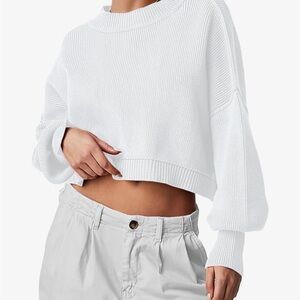 White Cropped Sweater